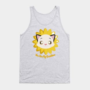 You Are My Sunshine Cat Sunflower, Cat lover Tank Top